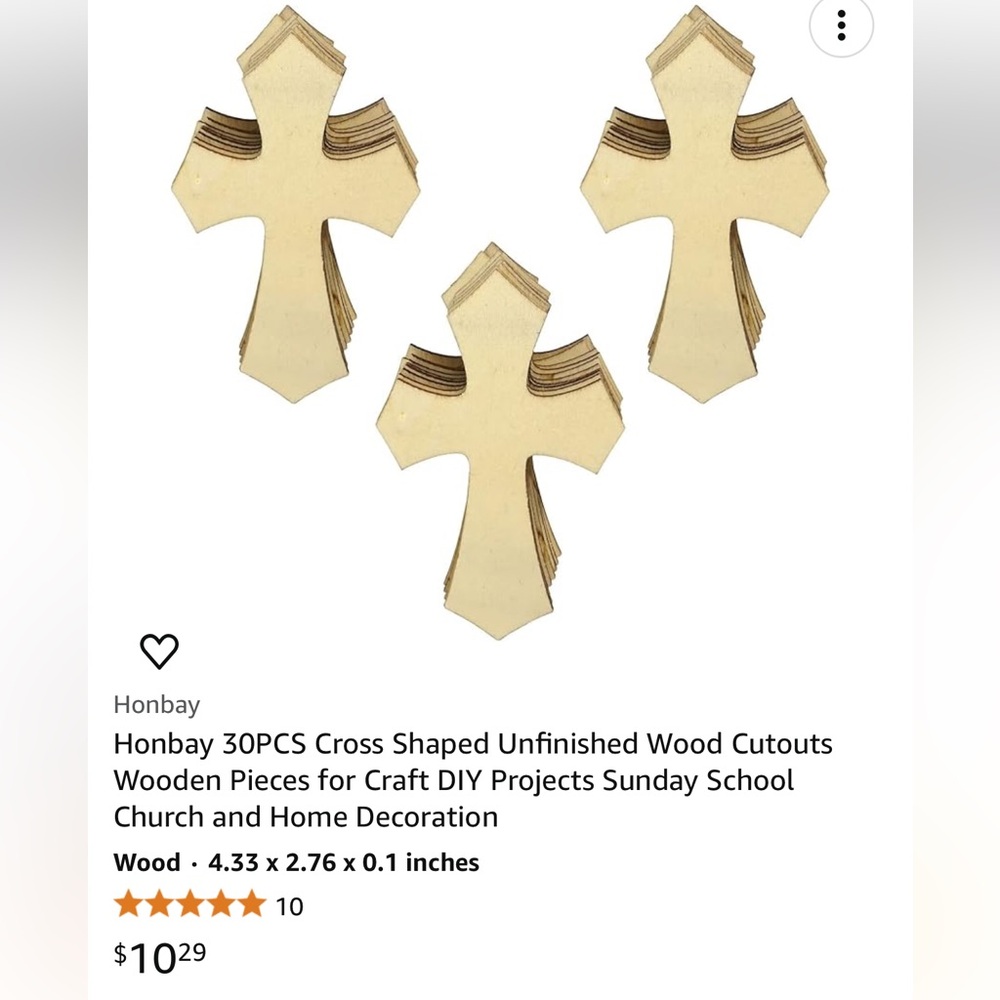 30 PC CROSS SHAPED WOOD